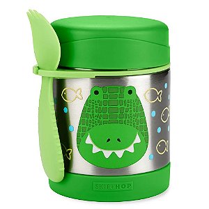 Pote Térmico Com Talher Spark Style Crocodilo Verde