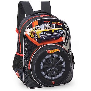 Mochila de Costas Luxcel Hotwheels Preto