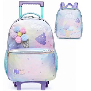 Kit Mochila de Rodinhas e Lancheira Pack Me Fresh Roxo