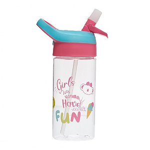 Garrafa Com Canudo Pacific Lilica Lov It Have Fun Rosa