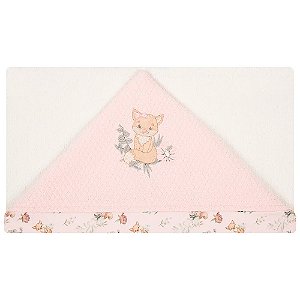 Toalha de Banho Hug Com Capuz Floresta Magia Rosa