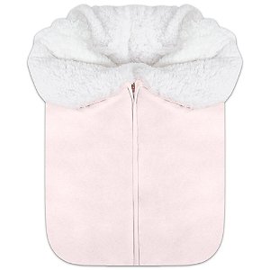 Porta Bebê Hug Forrado Com Lã de Carneirinho Rosa Claro