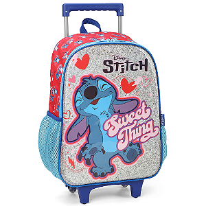 Mochila de Rodinhas Sem Alça Luxcel Stitch Roxo