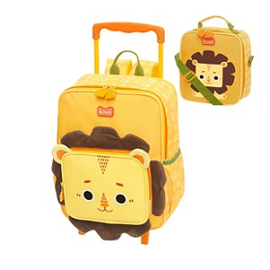 Kit Mochila Carrinho Lancheira Kouii Pacific Filhotiis Leão