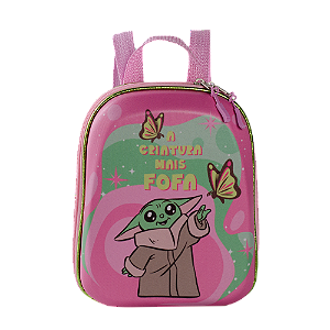 Mochila Pequena Maxtoy Star Wars Grogu Rosa