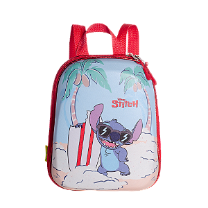 Mochila Pequena Maxtoy Stitch Praia Vermelho