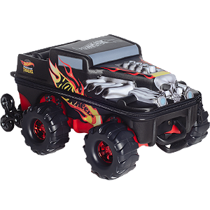 Mochila de Rodinhas 3D Maxtoy Hotwheels Boné Monster Trucks