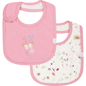 Kit Com 2 Babadores Hug Blossom Rosa Blush