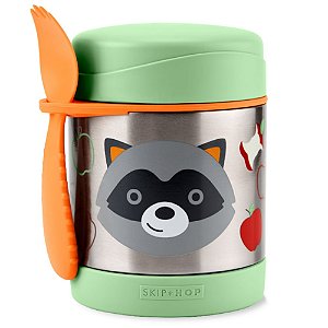 Pote Térmico Com Talher Skip Hop Zoo Guaxinim Verde