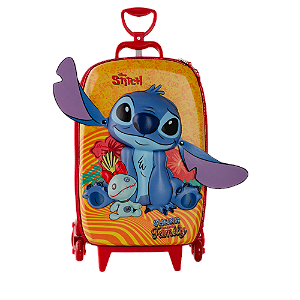 Mochila de Rodinhas 3D Maxtoy Stitch Tropical Colorido