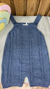 Jardineira Romper Trabalhado Azul Jeans