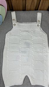 Jardineira Romper Trabalhado Branco