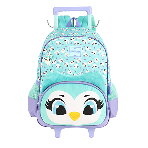 Mochila de Rodinhas Com Alça Luxcel UP4You Coruja Verde