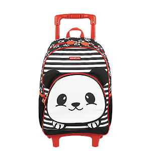 Mochila de Rodinhas Sestini Média Kids X Panda 4 Colorida