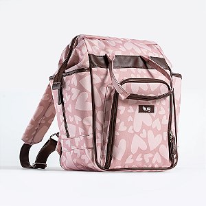 Mochila de Maternidade Multifuncional Hug Coração Rosa