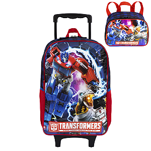Kit Mochila Rodinha Lanheira Sestini Transformers Optimus