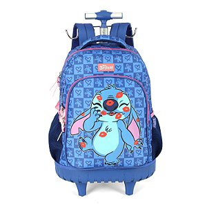 Mochila de Rodinhas Com Alça Luxcel Stitch Azul