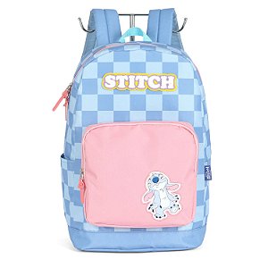 Mochila de Costas Luxcel Stitch Quadriculada Azul
