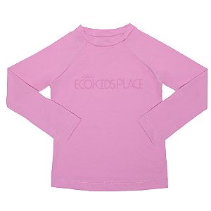 Camiseta Manga Longa Eco Kids Place FPU50 Rosa Candy