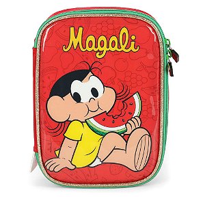 Estojo Box 100 Pens Luxcel Turma da Mônica Magali Vermelho