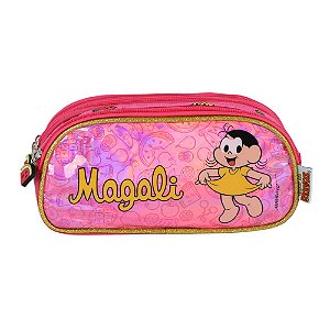 Estojo Escolar Luxcel Turma da Mônica Rosa