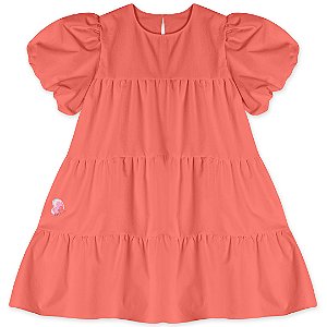 Vestido Lilica Ripilica Manga Curta Laranja