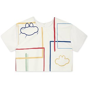 Blusa Manga Curta Lilica Ripilica Estampada Off White