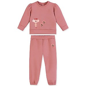 Conjunto Manga Longa Lilica Ripilica Flowers Rosa