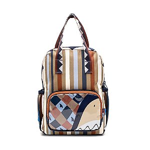 Mochila Especial Mait Tubarão Estampado Azul Marinho