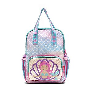 Mochila Especial Mait Sereia Estampada Lilás