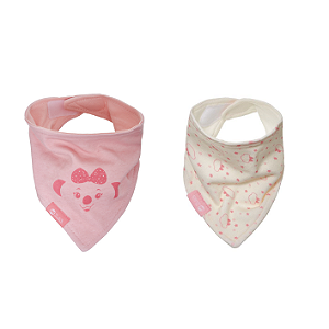 Kit Babador Bandana Lilica Ripilica Rosa e Bege