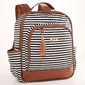 Mochila de Maternidade Just Baby Liverpool Branco e Preto