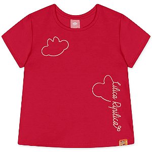 Blusa Manga Curta Lilica Ripilica Estampas Vermelho