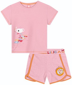 Conjunto Curto Lilica Ripilica Blusa e Short Amarelinha Rosa