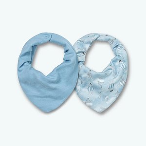 Kit Com 2 Babadores Hug Bandana Sonhe Alto Azul Místico