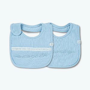 Kit Com 2 Babadores Hug Sublime Azul Místico