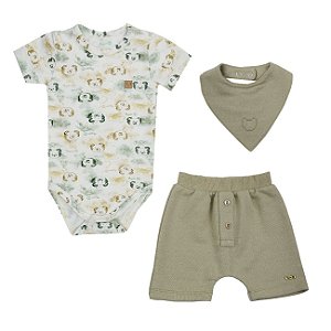 Conjunto Tigor T Tigre Body Bermuda e Bandanda Estampado