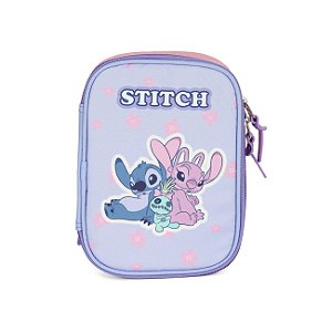 Estojo Box 100 Pens Luxcel Stitch Flores Roxo