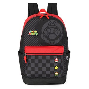Mochila de Costas Luxcel Super Mário Bros Patch Vermelho