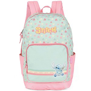 Mochila de Costas Luxcel Stitch Corações Verde Claro