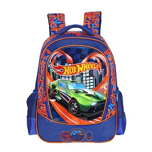 Mochila de Costas Luxcel Hot Wheels Logo Azul