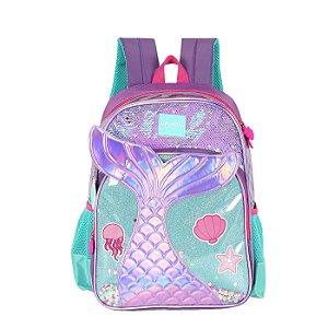 Mochila de Costas Luxcel Up4You Sereia Fundo do Mar Roxo