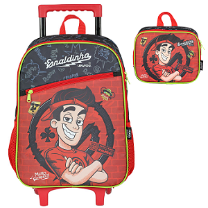 Kit Mochila Rodinha Lancheira Luxcel Enaldinho TMJ Vermelho