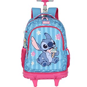 Mochila de Rodinhas Com Alça Luxcel Stitch Sorvete Pink