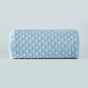 Cobertor Hug Fluffly Dots Azul Claro