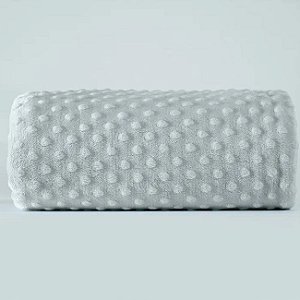 Cobertor Hug Fluffly Dots Cinza