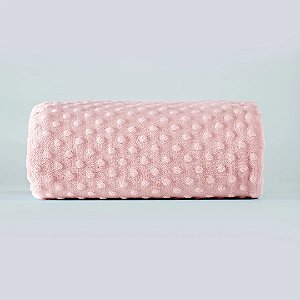 Cobertor Hug Duplo Dots Rosa Bebê