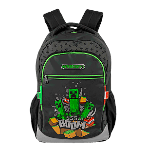 Mochila de Costas Sestini Minecraft Y Icons Preto e Verde