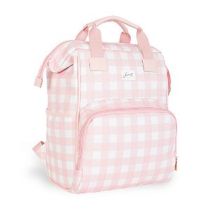 Mochila de Maternidade Just Baby Multifuncional Vichy Rosa