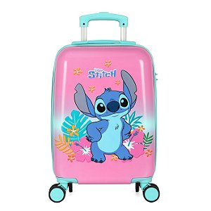 Mala de Bordo Luxcel Kids Stitch e Angel Rosa e Verde Água